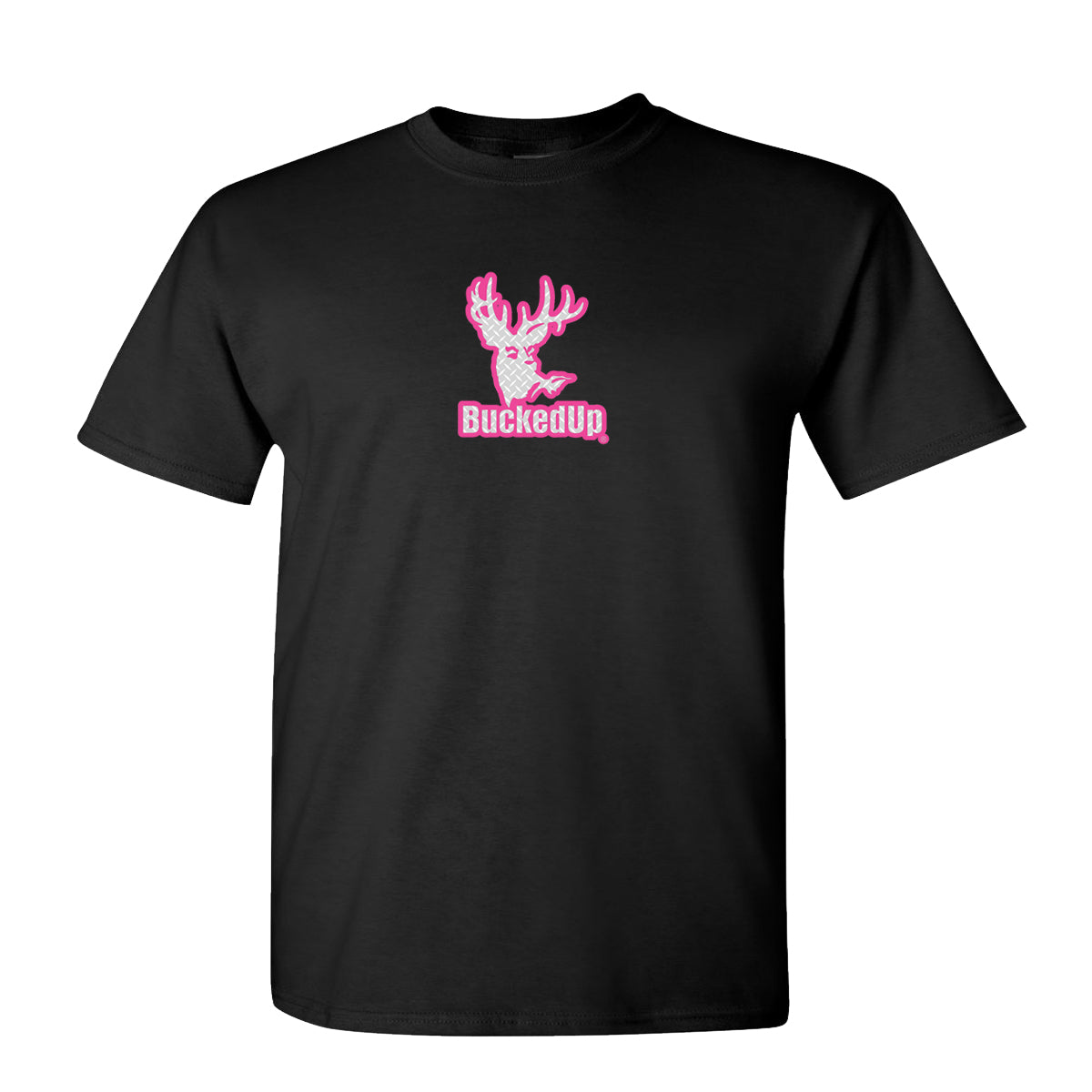 Short Sleeve Black with Diamond Plate BuckedUp® Logo - BuckedUp Apparel