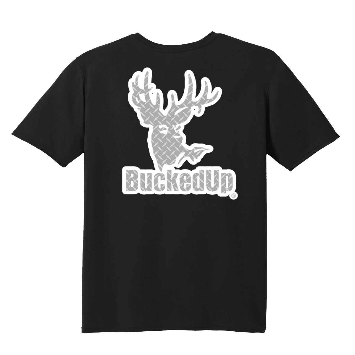 Short Sleeve Black with Diamond Plate BuckedUp® Logo - BuckedUp Apparel