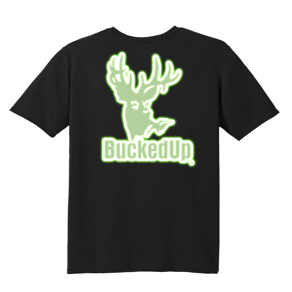 Short Sleeve Black with Glow-Reflective BuckedUp® Logo - BuckedUp Apparel