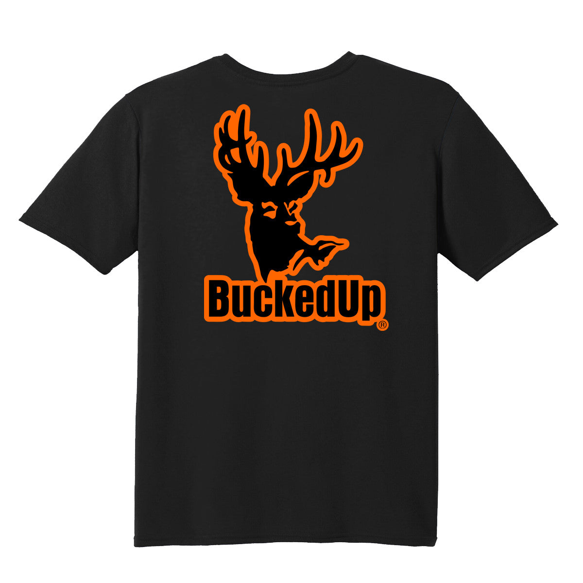Youth Short Sleeve BuckedUp® Black with Orange Logo