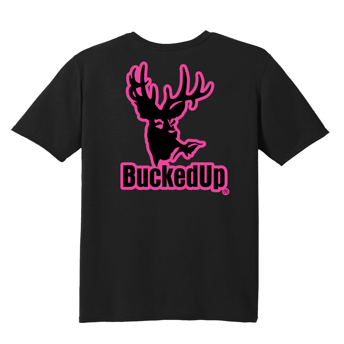 Youth Short Sleeve BuckedUp® Black with Pink Logo - BuckedUp Apparel