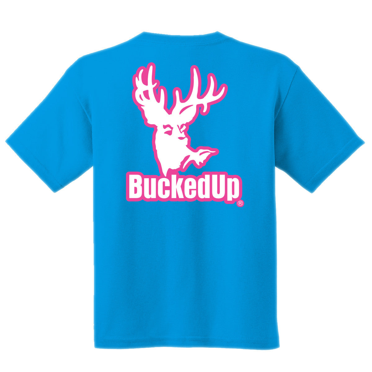 Short Sleeve Sapphire with Pink BuckedUp® Logo - BuckedUp Apparel