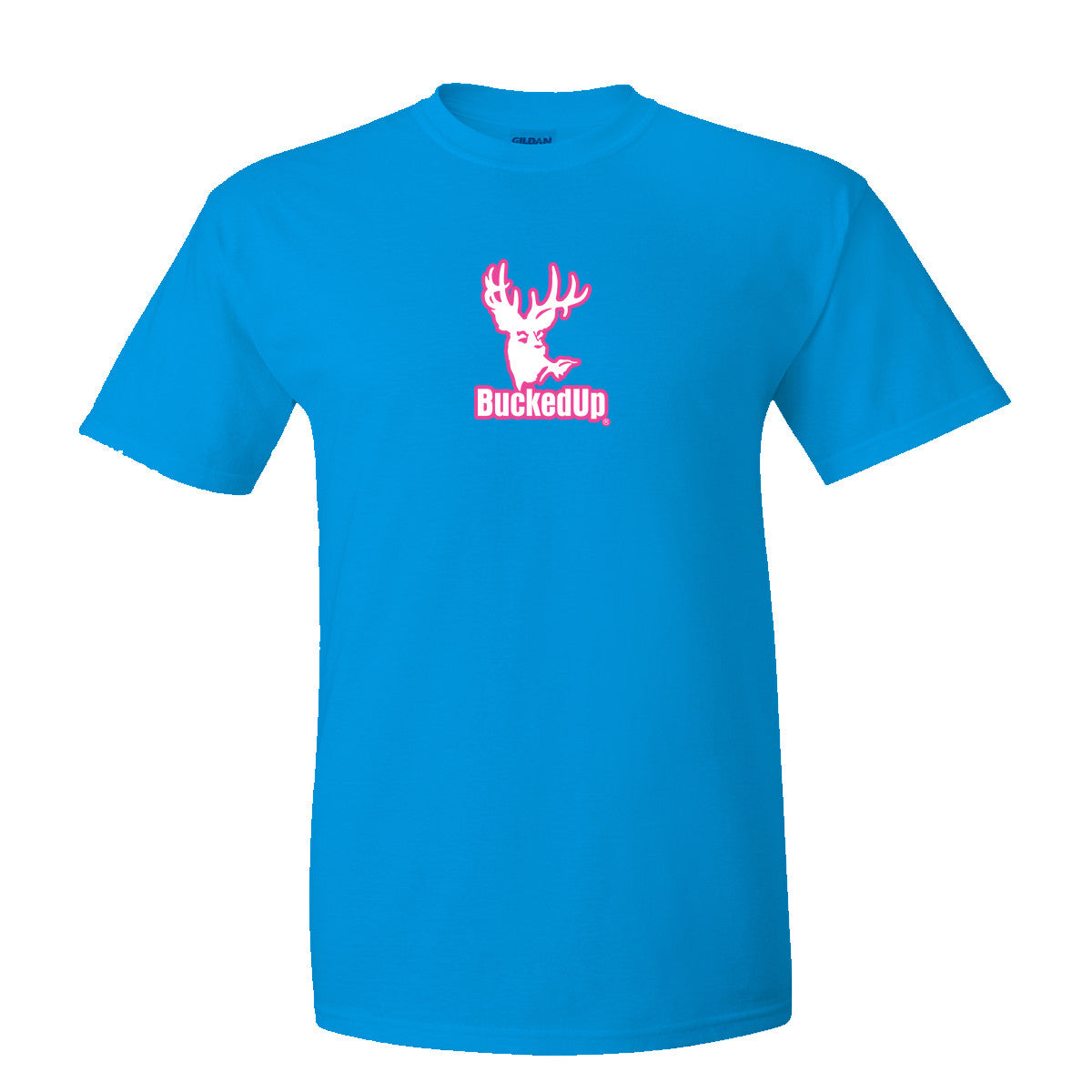 Short Sleeve Sapphire with Pink BuckedUp® Logo - BuckedUp Apparel