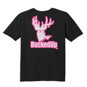 Short Sleeve Black with Pink Grey Chevron BuckedUp® Logo