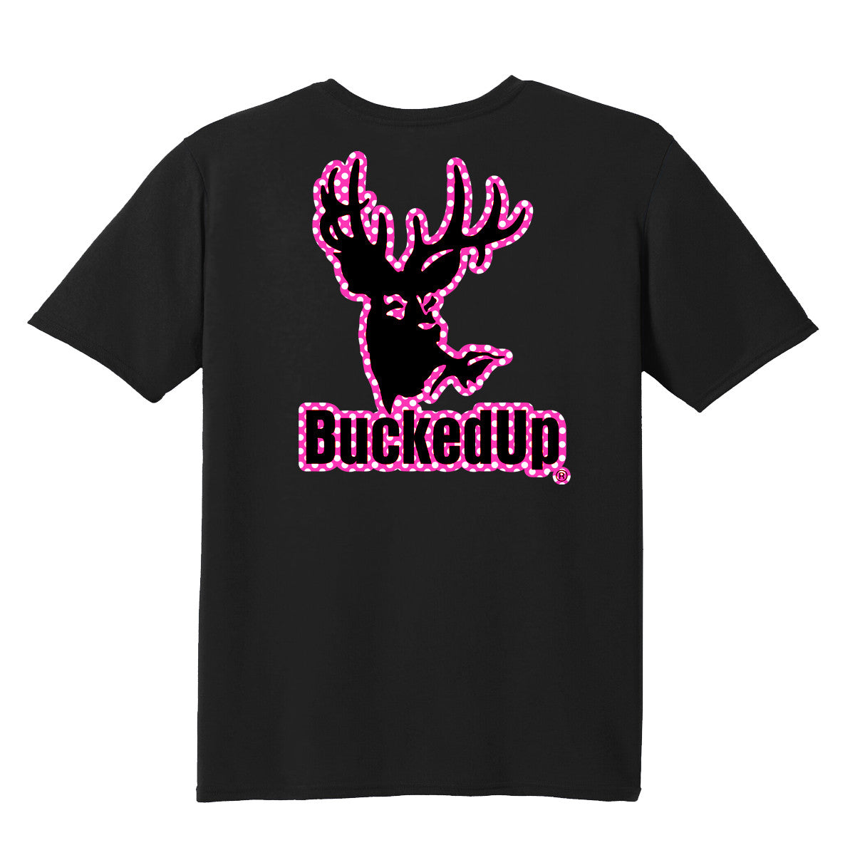 Short Sleeve Black with Polka Dot BuckedUp® Logo - BuckedUp Apparel