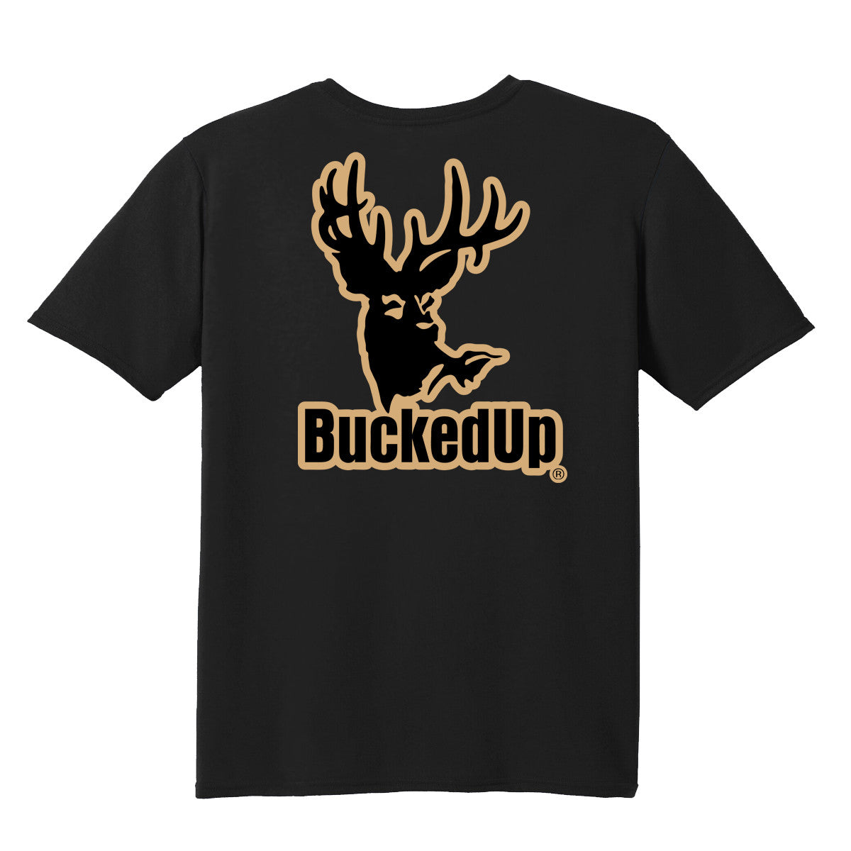 Youth Short Sleeve BuckedUp® Black with Tan Logo - BuckedUp Apparel