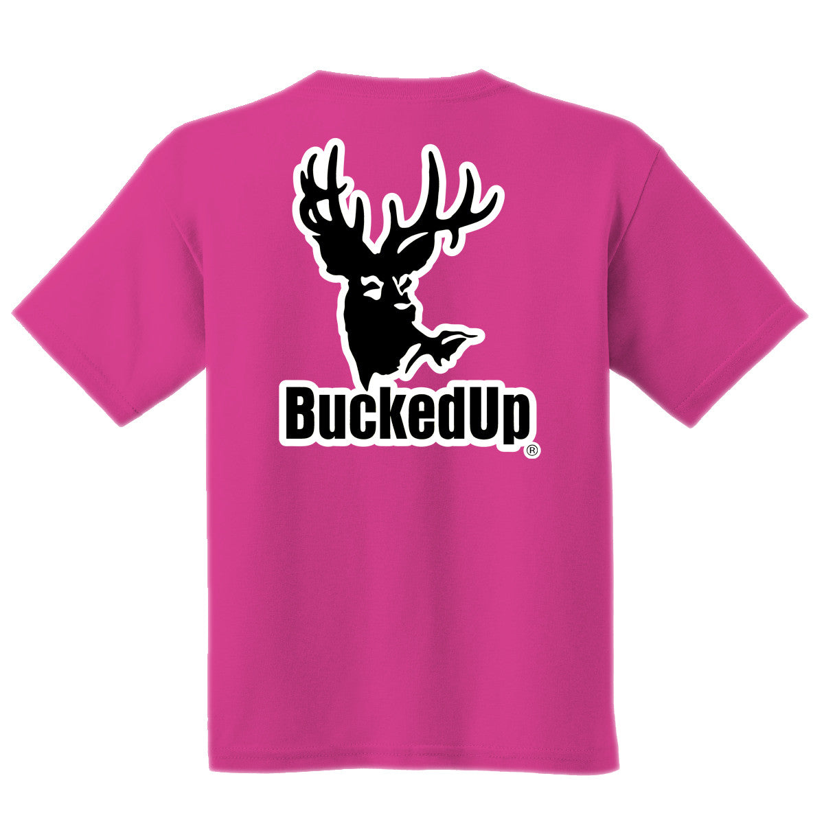 Short Sleeve Berry Pink with Black White BuckedUp® Logo - BuckedUp Apparel