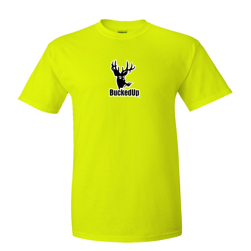 Short Sleeve Safety Green with White BuckedUp® Logo - BuckedUp Apparel