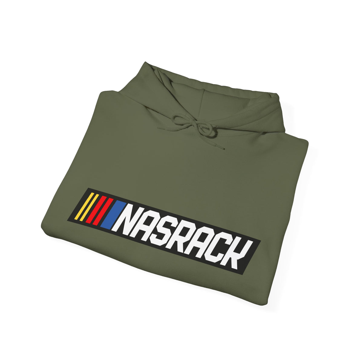 BuckedUp® "NASRACK" in White Letters Pullover Hoodie - BuckedUp Apparel