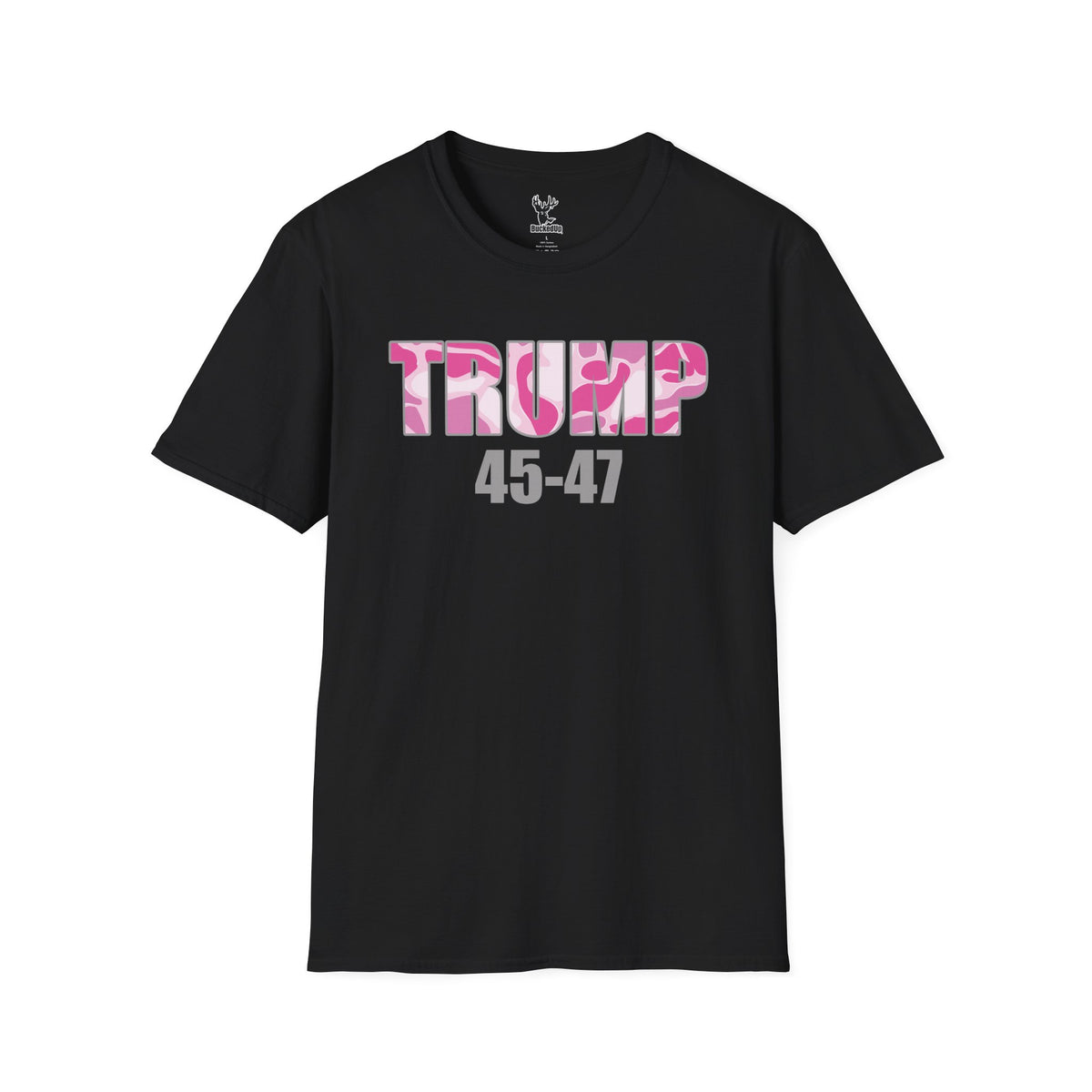 Short Sleeve BuckedUp® Duck Pink Camo Trump 45-47 Softstyle T-Shirt