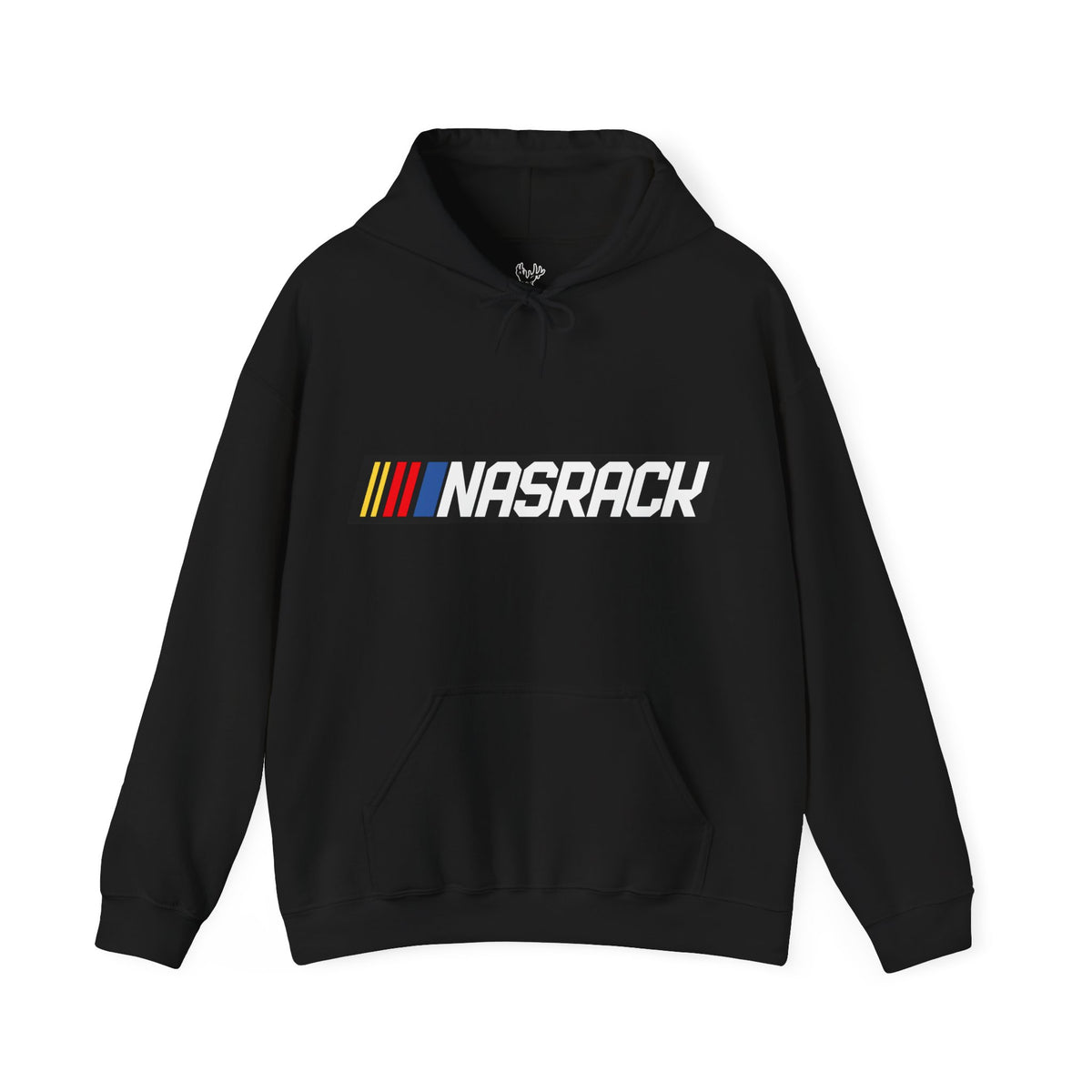 BuckedUp® "NASRACK" in White Letters Pullover Hoodie - BuckedUp Apparel