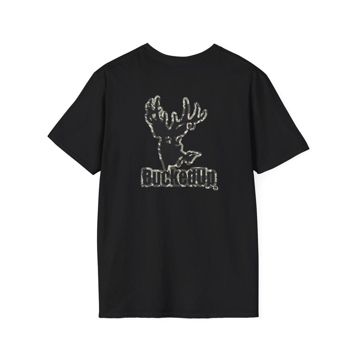 Short Sleeve Black with Duck Camo BuckedUp® Logo