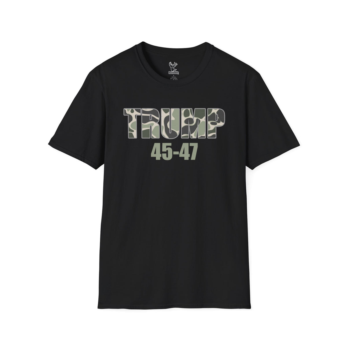 Short Sleeve BuckedUp® Duck Swanp Camo Trump 45-47 Softstyle T-Shirt