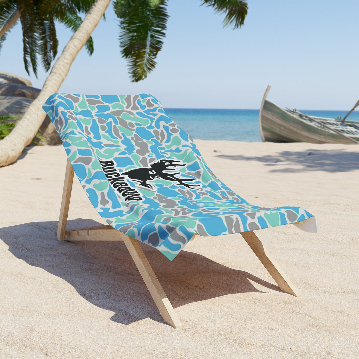 Teal Duck Camo BuckedUp Beach Towel - Ideal for Outdoor Enthusiasts