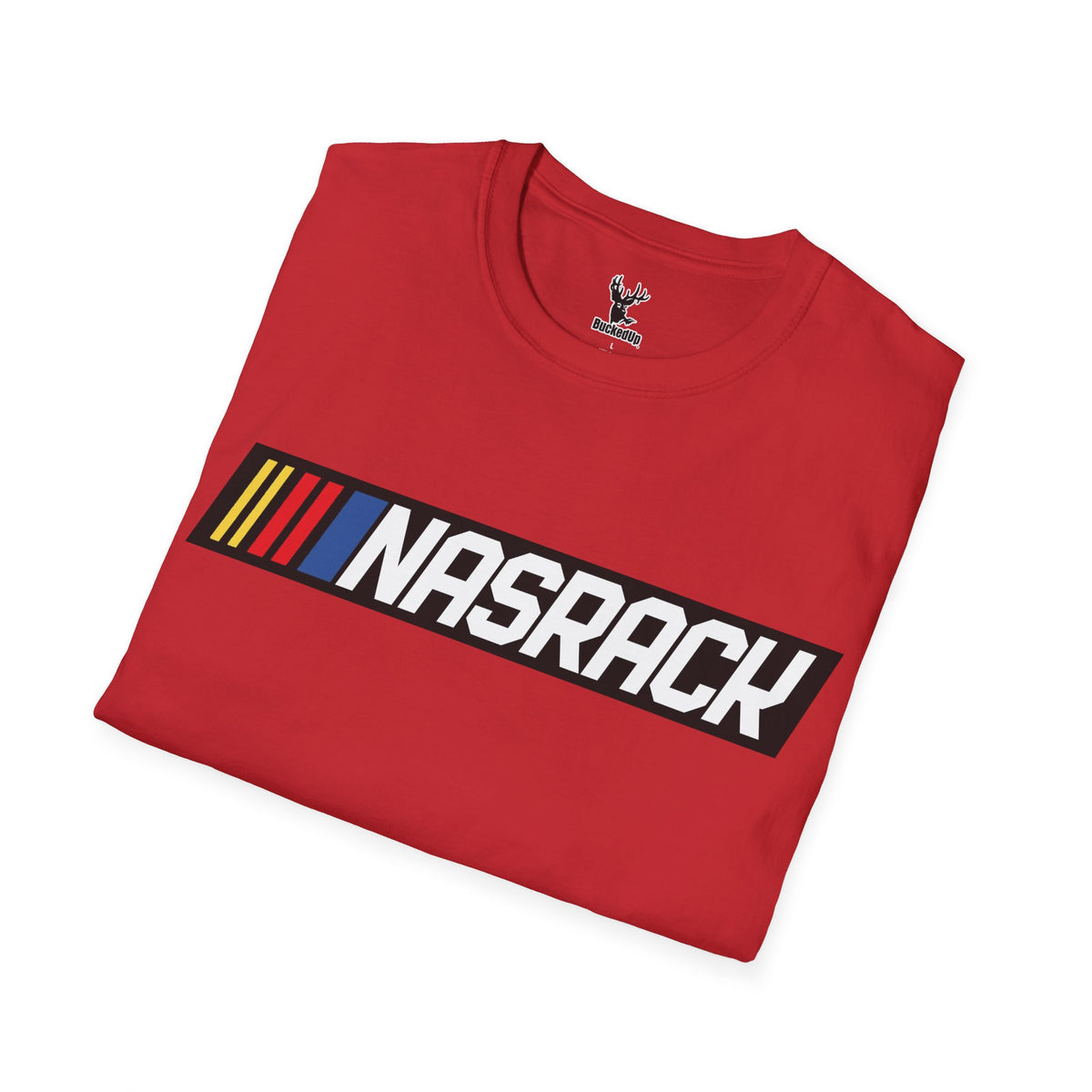 Short Sleeve BuckedUp® "NASRACK" in White Letters Softstyle T-Shirt - BuckedUp Apparel