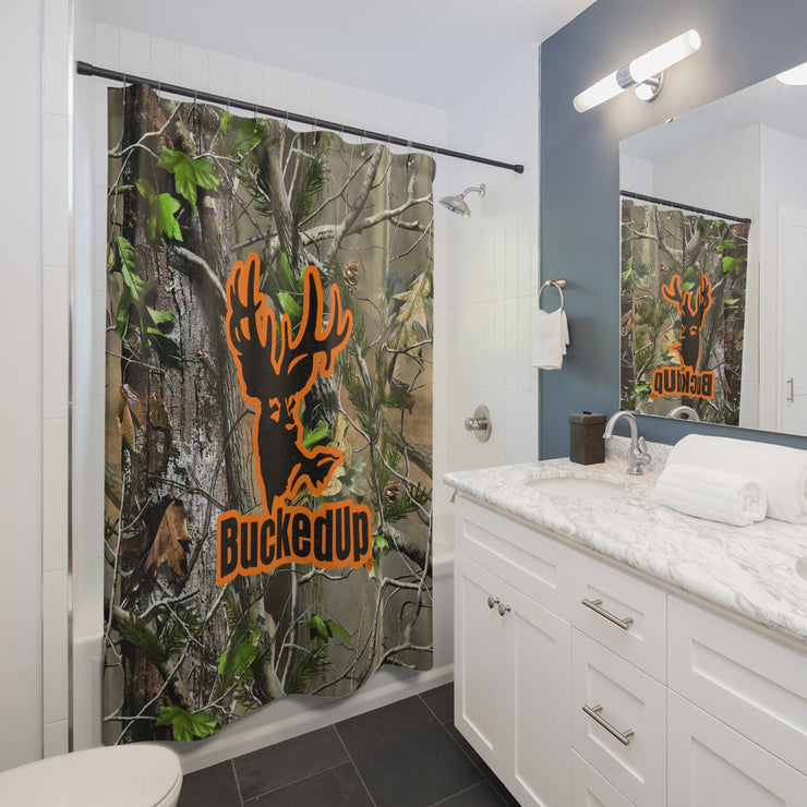 BuckedUp® Orange Camo Shower Curtains