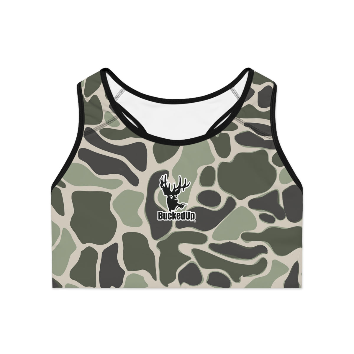 Swamp Duck Camo BuckedUp Sports Bra