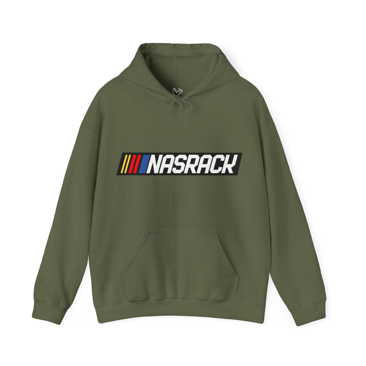 BuckedUp® "NASRACK" in White Letters Pullover Hoodie - BuckedUp Apparel