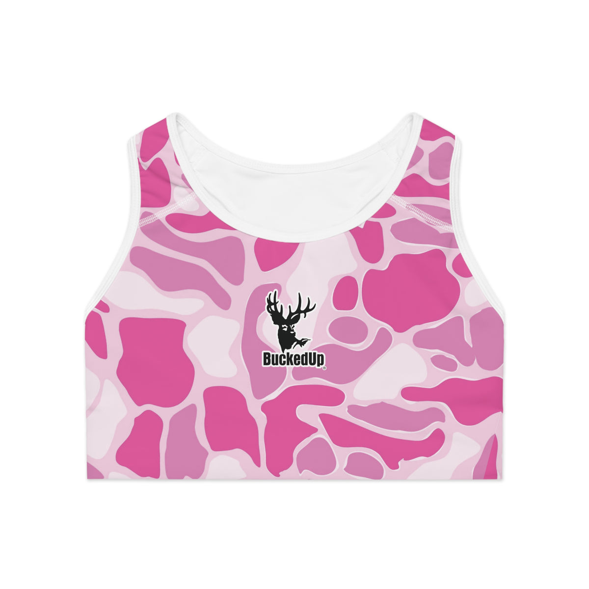 Pink Duck Camo BuckedUp Sports Bra