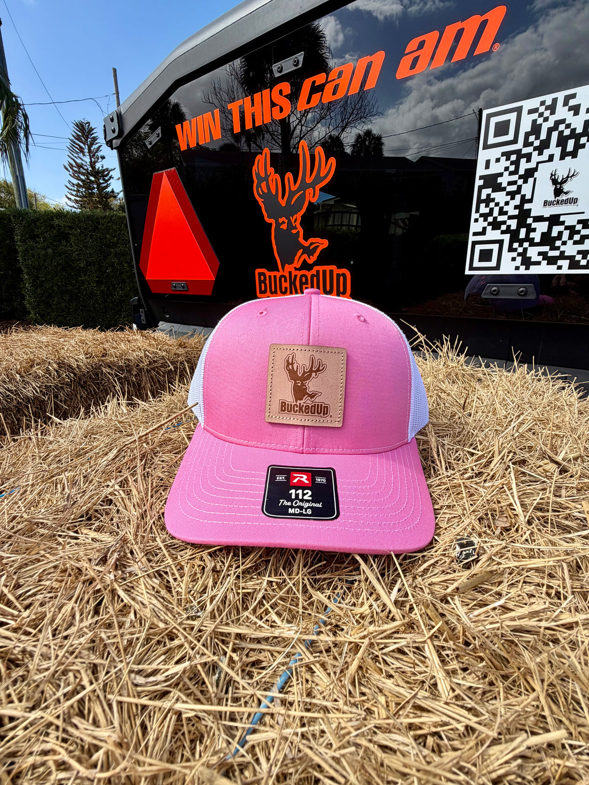BuckedUp® Richardson Patch Hat Pink with White Mesh Snapback - BuckedUp Apparel