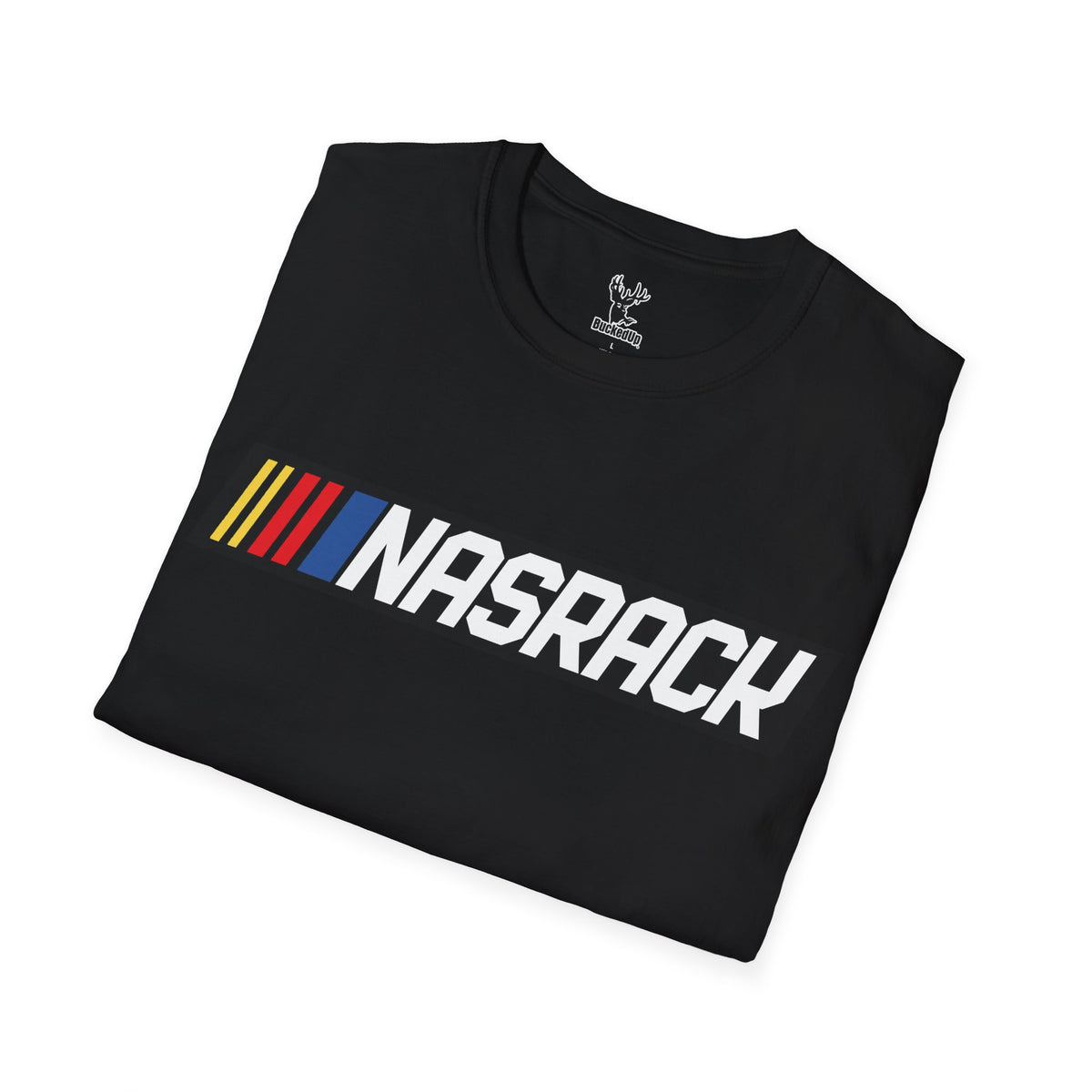 Short Sleeve BuckedUp® "NASRACK" in White Letters Softstyle T-Shirt - BuckedUp Apparel