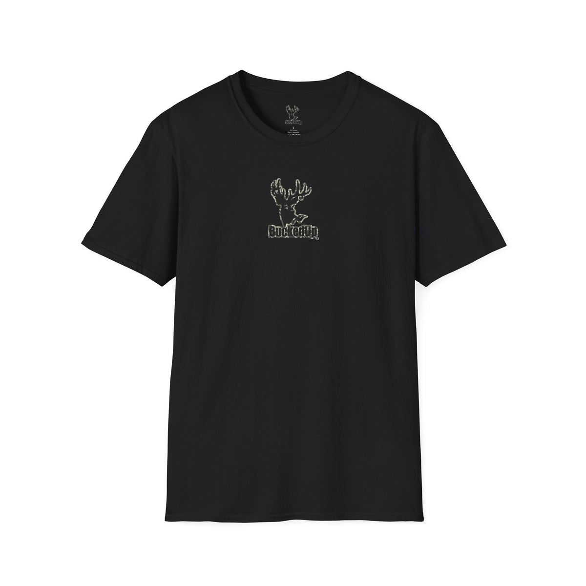 Short Sleeve Black with Duck Camo BuckedUp® Logo