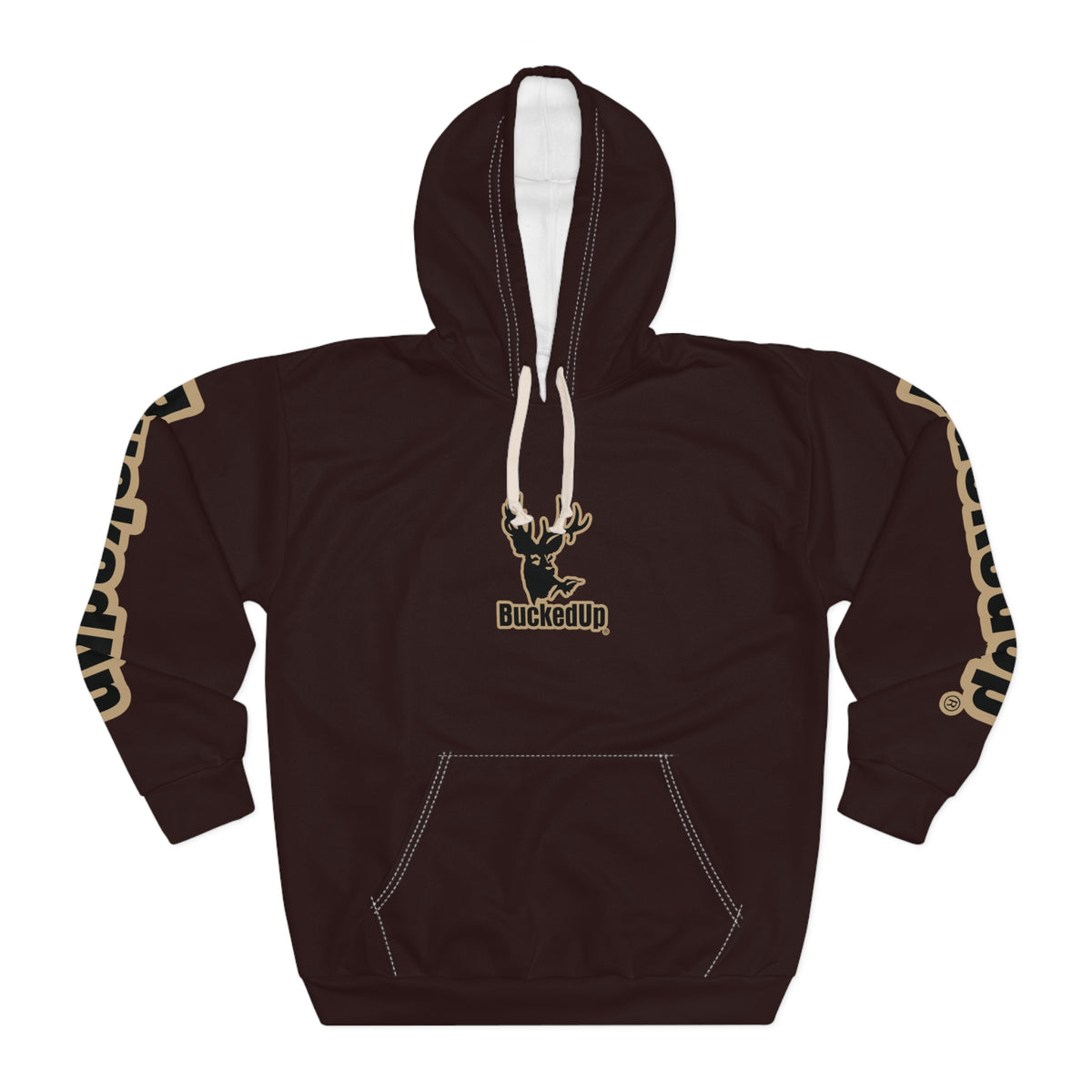 BuckedUp Tan Logo Pullover Hoodie