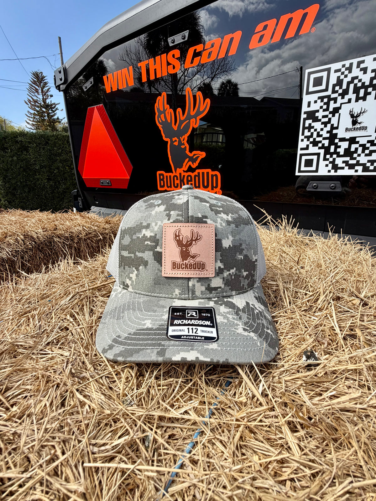 BuckedUp® Leather Patch Digital Camo with Light Green Mesh Snapback - BuckedUp Apparel