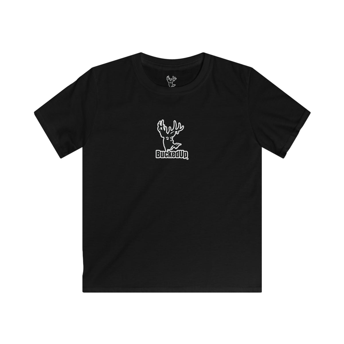 Youth Short Sleeve BuckedUp® Black and White Logo