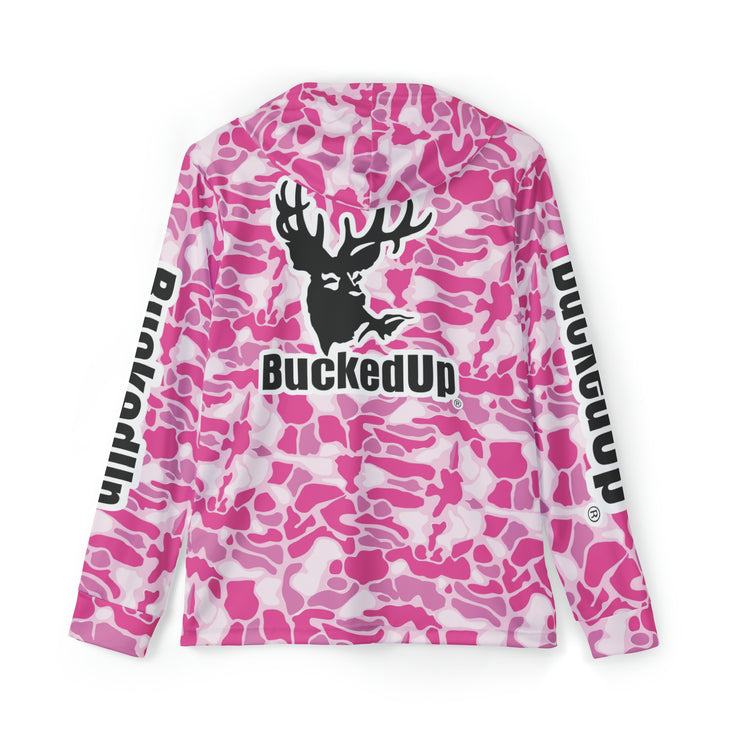 Performance Hoodie Pink Duck Camo with Classic BuckedUp® Logo