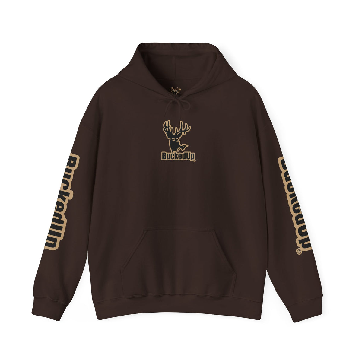 Pullover Hoodie - Chocolate with Tan BuckedUp® Logo