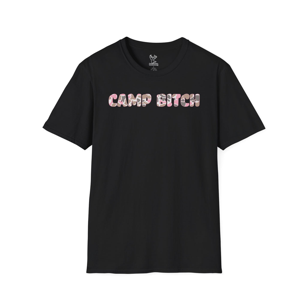 Short Sleeve BuckedUp® "Camp Bitch" Duck Huntress Camo T-Shirt