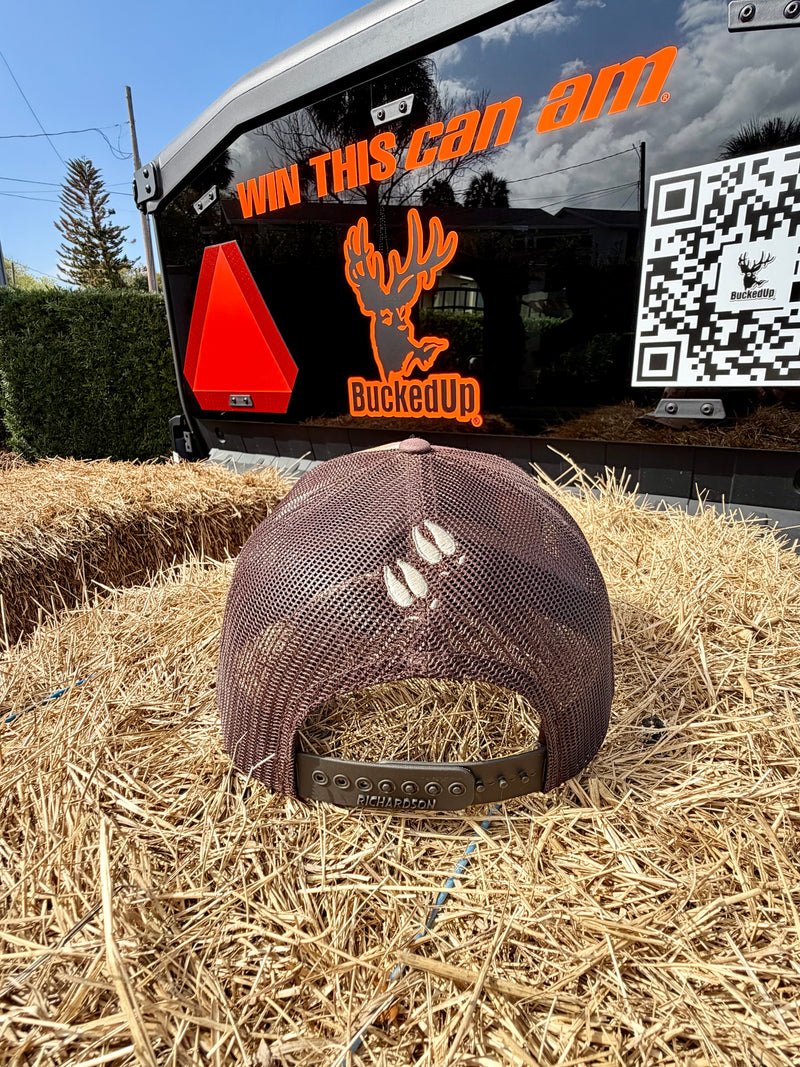 BuckedUp® Leather Patch Desert Camo with Brown Mesh Snapback - BuckedUp Apparel