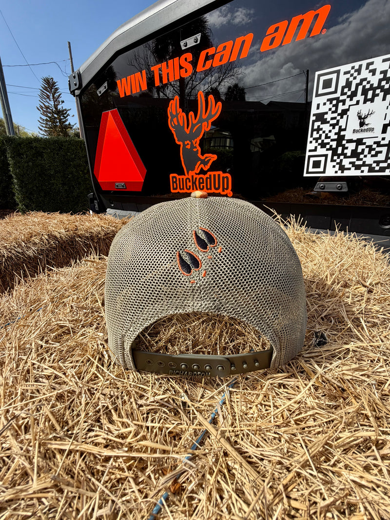 BuckedUp® Leather Patch Harvest Duck Camo with Green Mesh Snapback - BuckedUp Apparel