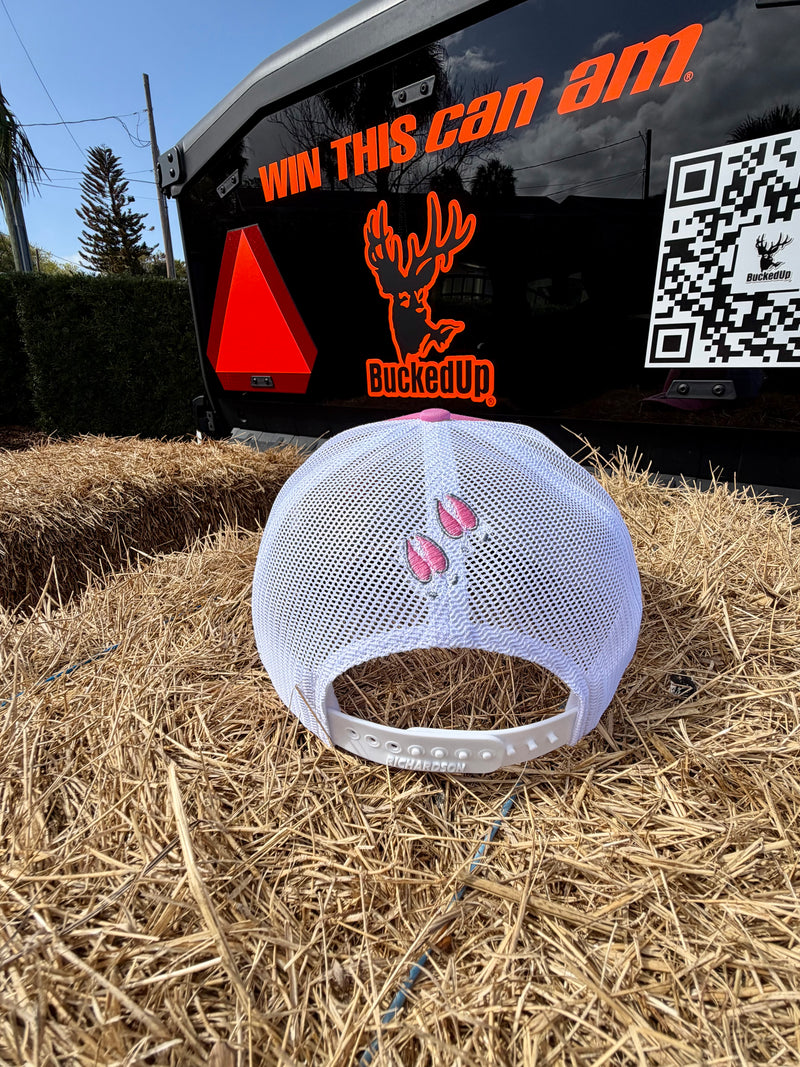 BuckedUp® Richardson Patch Hat Pink with White Mesh Snapback - BuckedUp Apparel