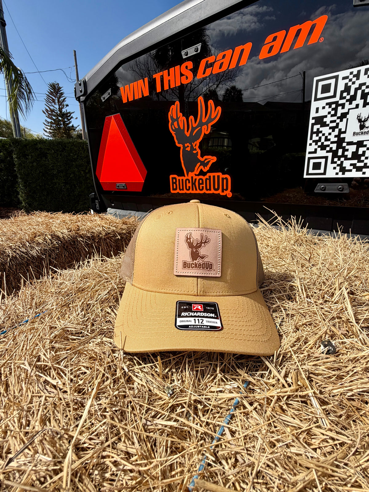 BuckedUp® Richardson Patch Hat Amber Tan with Tan Mesh Snapback - BuckedUp Apparel