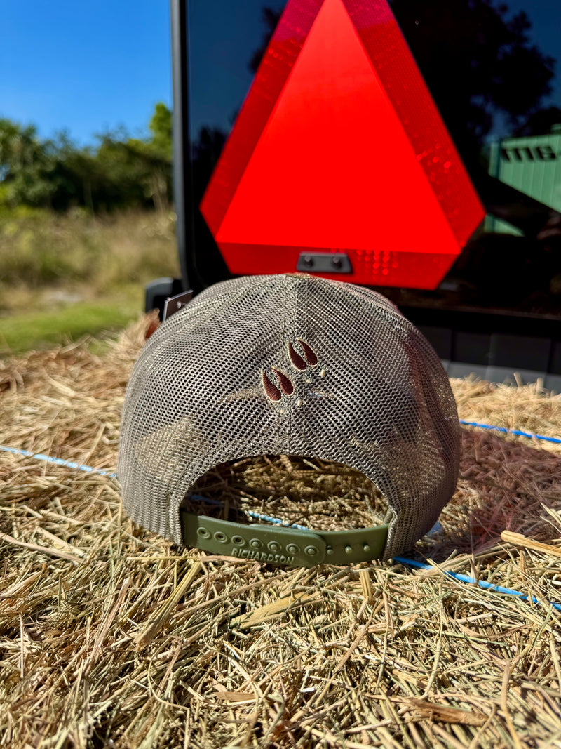 BuckedUp® Leather Patch Green Mutlicam Camo with Brown Mesh Snapback - BuckedUp Apparel