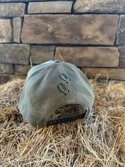 BuckedUp® Green Duck Camo with Text and Green Mesh Snapback