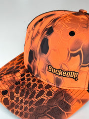 BuckedUp®  Kryptek Orange Text with Black Mesh Snapback