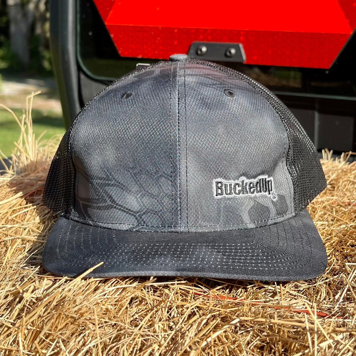 BuckedUp®  Kryptek Black Text with Black Mesh Snapback