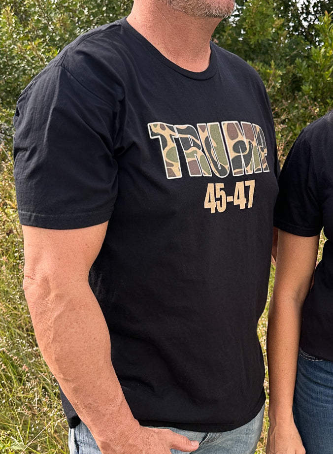 Short Sleeve BuckedUp® Duck Army Camo Trump 45-47 Softstyle T-Shirt