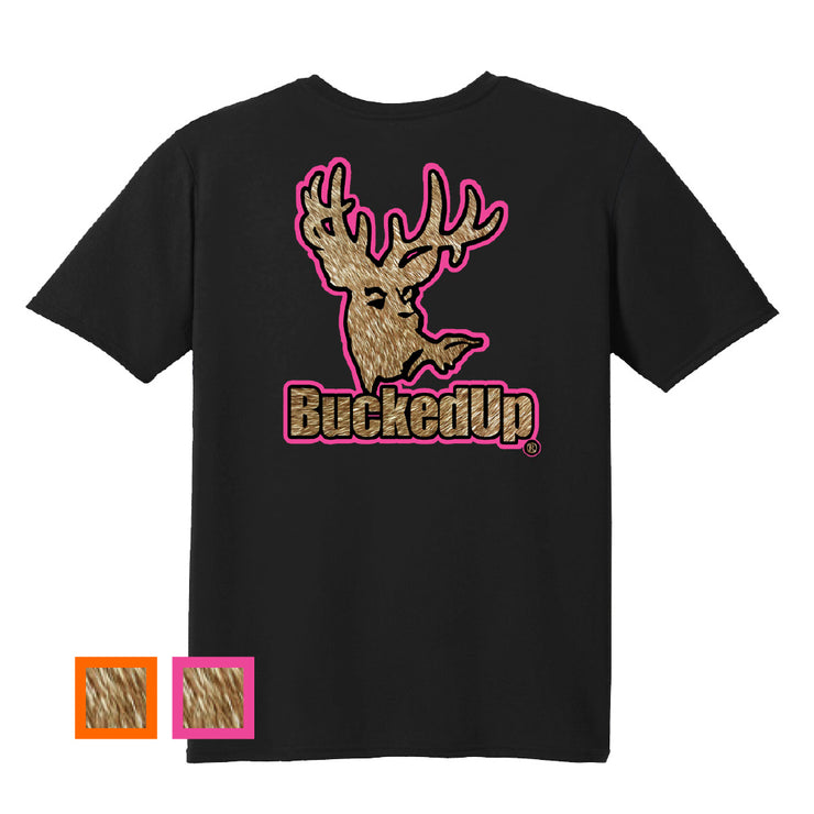 Short Sleeve Black with Orange Buckskin BuckedUp® Logo