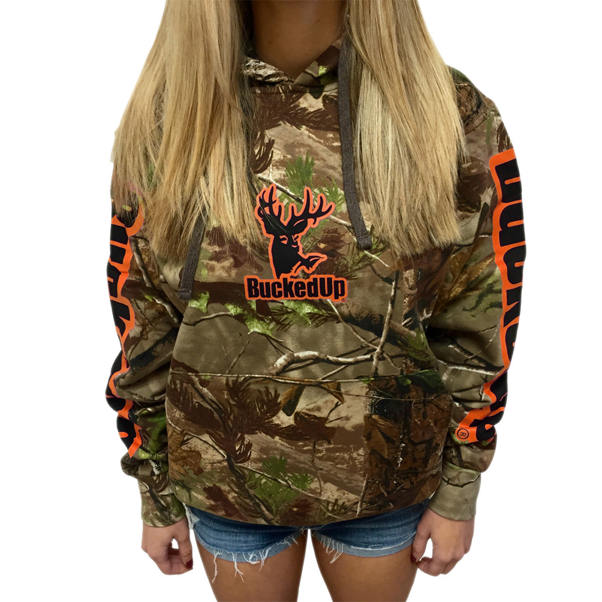 Pullover Hoodie Realtree APG Camo with Orange BuckedUp® Logo