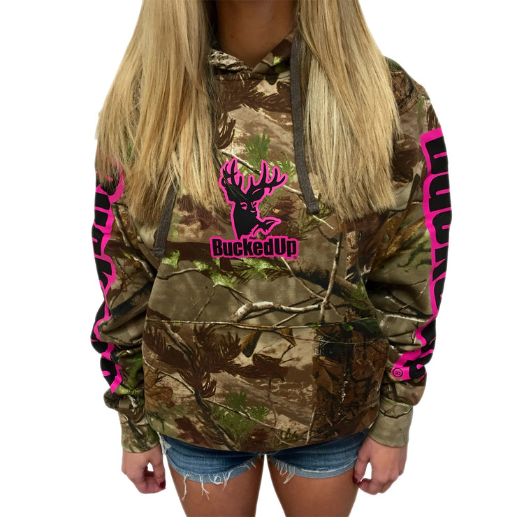 Pullover Hoodie Realtree APG Camo with Pink BuckedUp® Logo