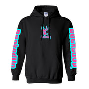 Pullover Hoodie - Black with Aqua Blue Pink BuckedUp® Logo