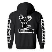 Youth Pullover Hoodie BuckedUp® Black with White Logo