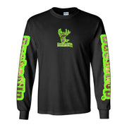 Long Sleeve Black with Green Camo BuckedUp® Logo