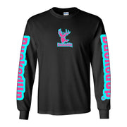 Long Sleeve Black with Aqua Blue Pink BuckedUp® Logo
