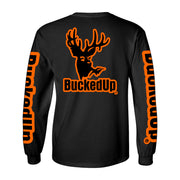 Long Sleeve Black with Orange BuckedUp® Logo