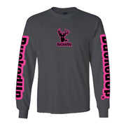 Long Sleeve Charcoal Grey with Pink BuckedUp® Logo